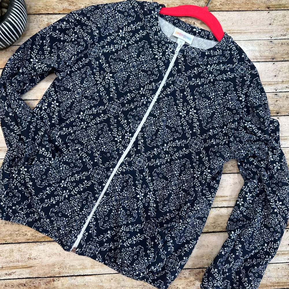 Navy and White Floral Kids Jacket (vaulted LuLaRoe Monroe, vintage LLR) Bandana